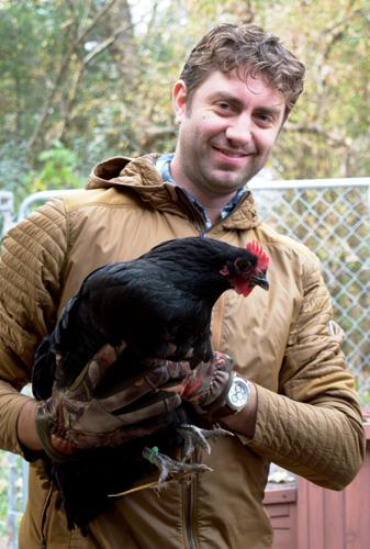 Joe Muellenberg and Australorp chicken