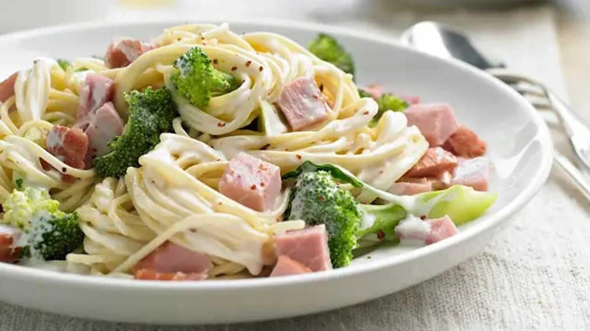 Ham and Spaghetti Alfredo