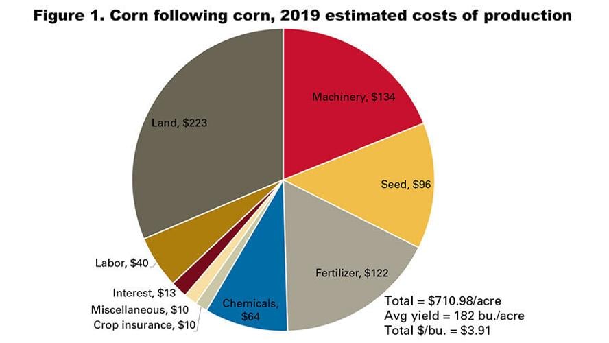 Figure 1. Corn following corn, 2019 estimated costs of production