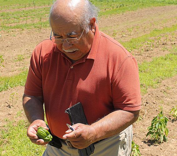 Gerardo “Jerry” Jimenez holding peppere