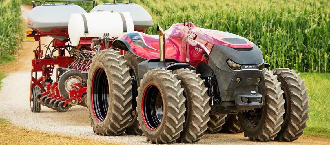 Case IH autonomous tractor with sprayer