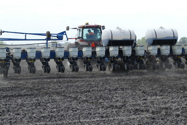 Spraying fertilizer