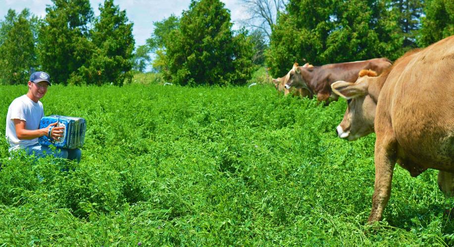 Matt Wundrow plays his concertina