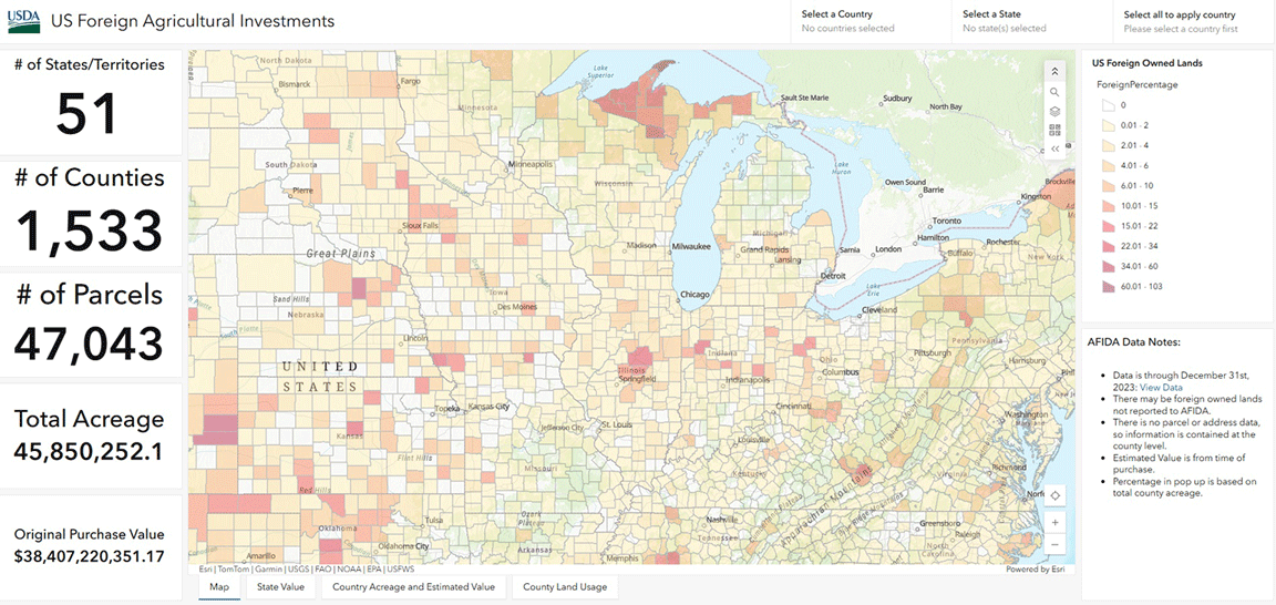 interactive map of foreign ag investments