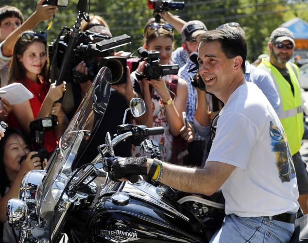 Scott Walker goes back to basics with motorcycle tour