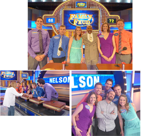 Staff members on the set of Family Feud went "out of their way" to get to know the Nelson family and make it their most memorable experience possible.  Courtesy of Joelle Vogltance