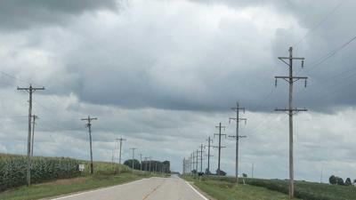 Rual road utility poles