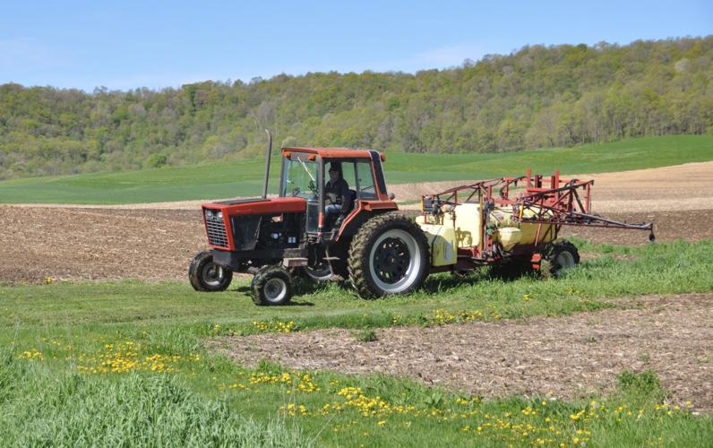 Tractor in field