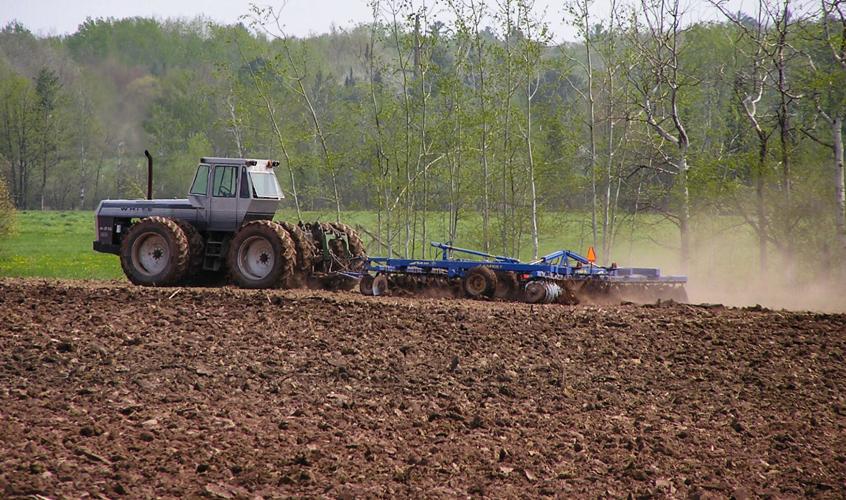 Tractor in field