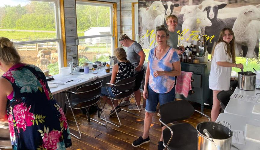 Sheep-milk soap-making class in summer