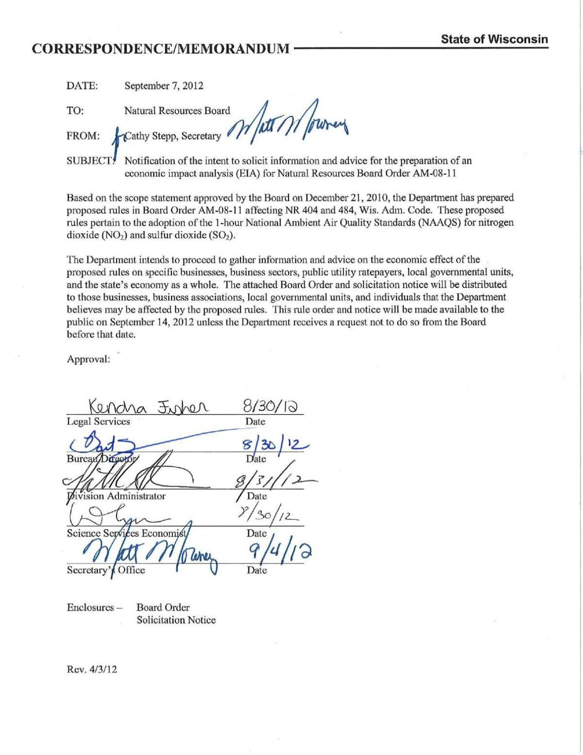 DNR request for business input