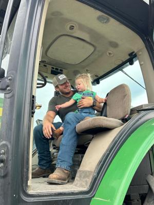 In the tractor cab
