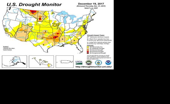 U.S. Drought Monitor Map 12/19/17