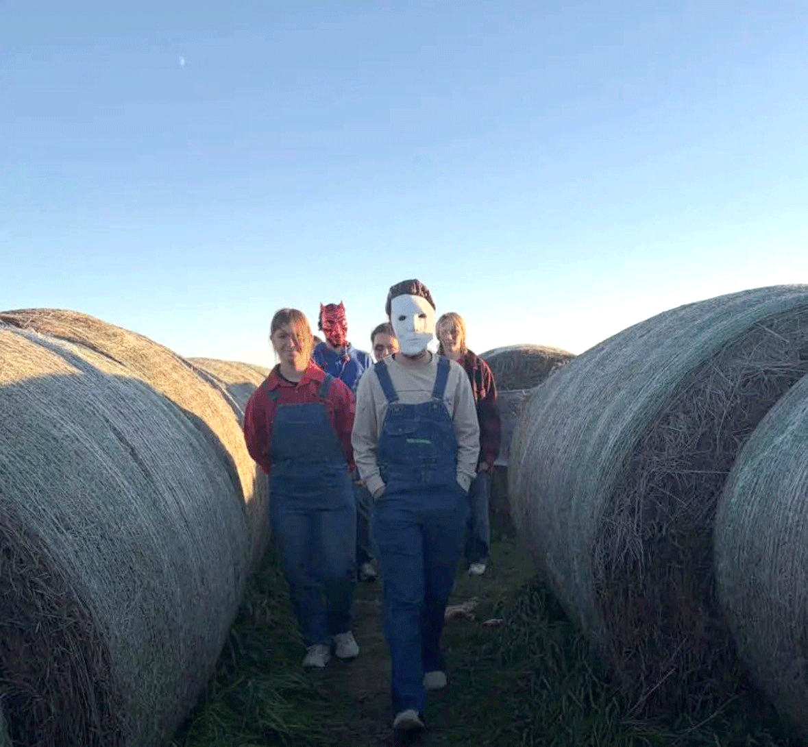 Haunted haybale maze
