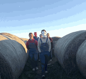 Haunted haybale maze