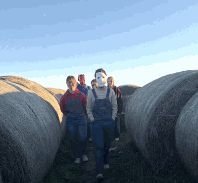 Haunted haybale maze