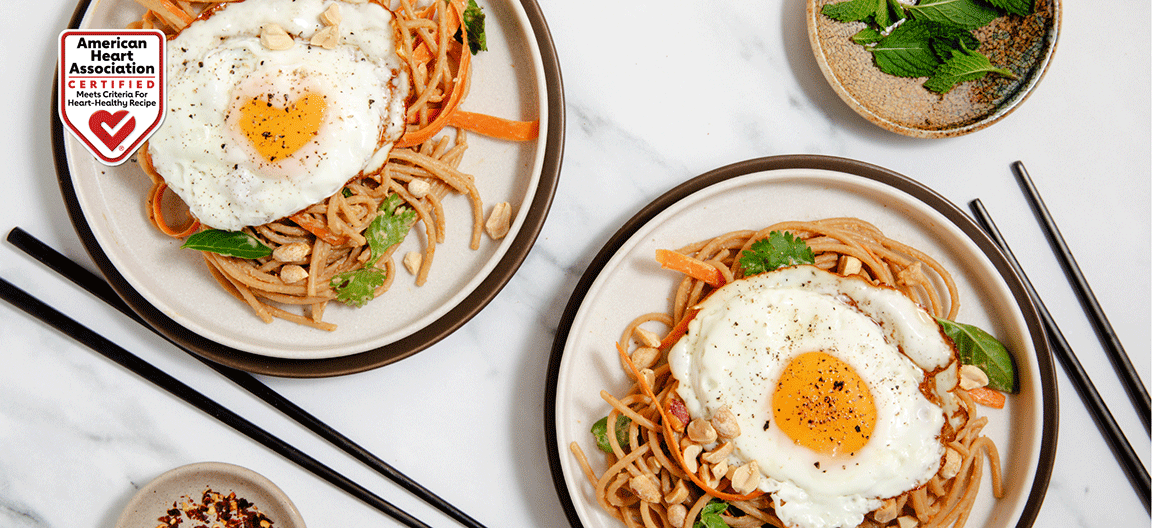 Noodles with Peanut Sauce and Crispy Egg