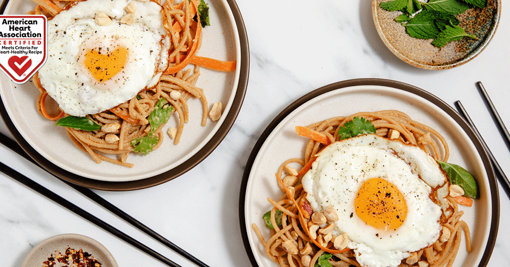 Noodles with Peanut Sauce and Crispy Egg