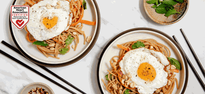Noodles with Peanut Sauce and Crispy Egg