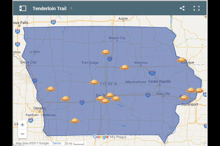 Iowa Tenderloin Trail Map