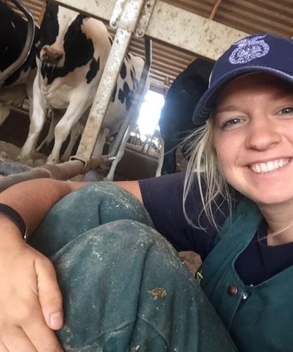 Allyson Ingles with cows