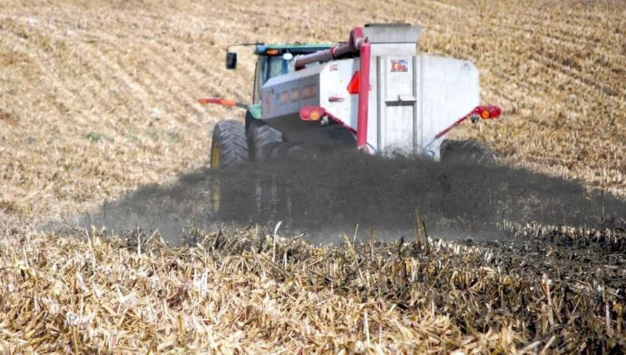 Manure application on corn residue