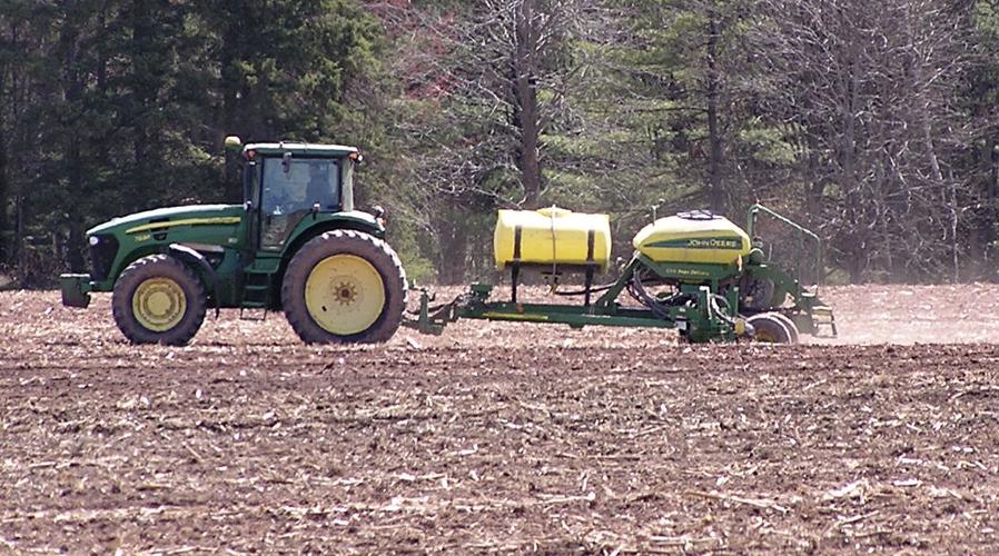 Planter in field