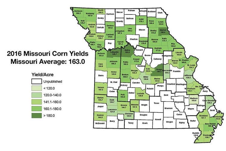 2016 Missouri Corn Yields