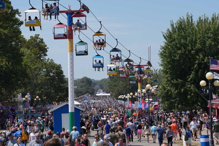 Iowa State Fair crowd and skyglider