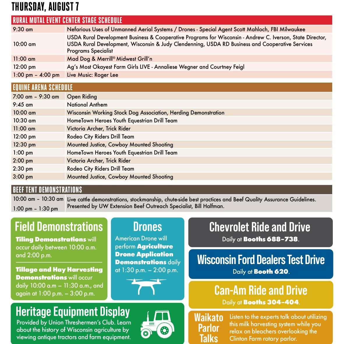2025 Wisconsin Farm Technology Days -- Thursday schedule