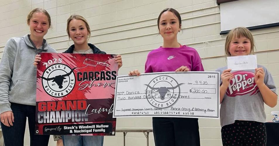 Danica Stello wins the regional carcass show with her lamb.