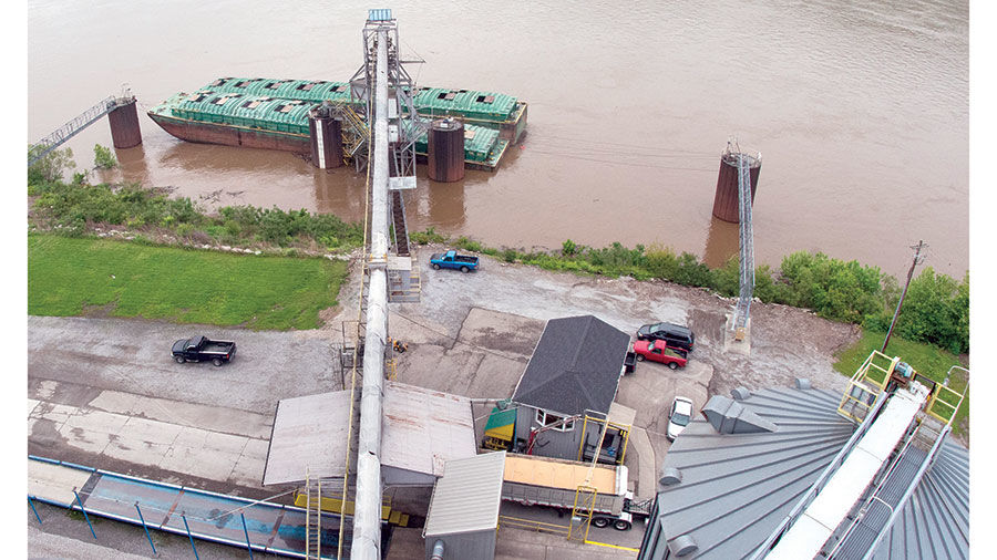 Consolidated Grain and Barge operations at the Riverside Terminal, in Cincinnati, Ohio.