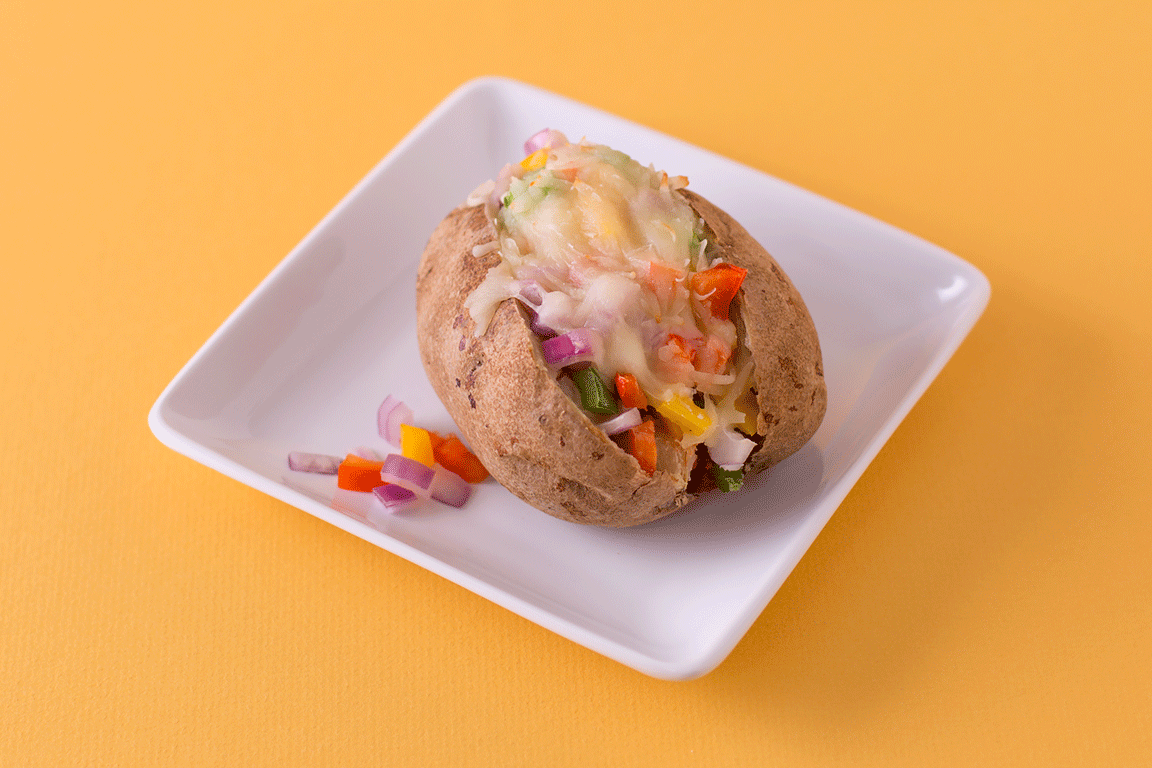 pizza on a potato