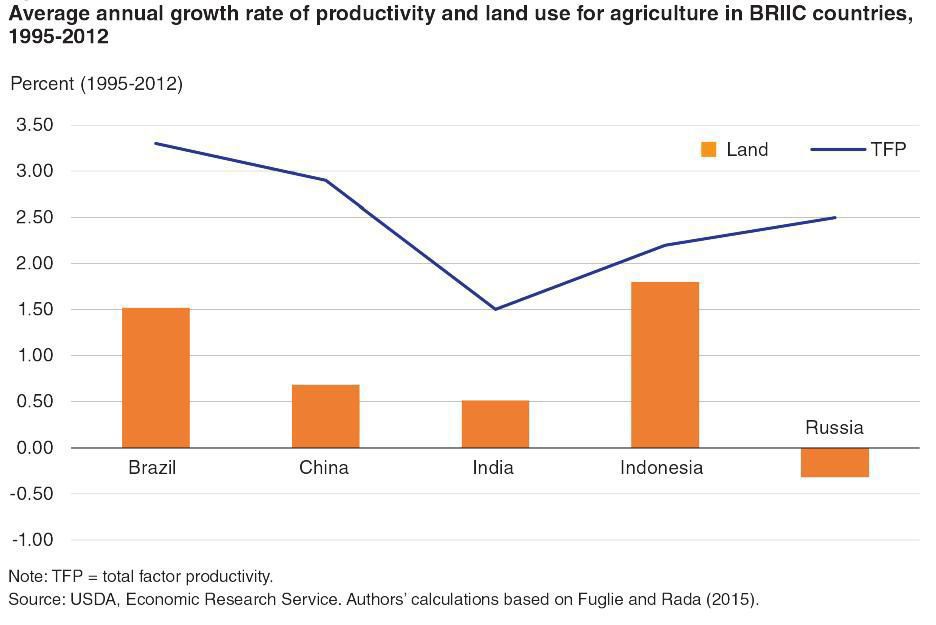 Average annual growth rate BRIICs