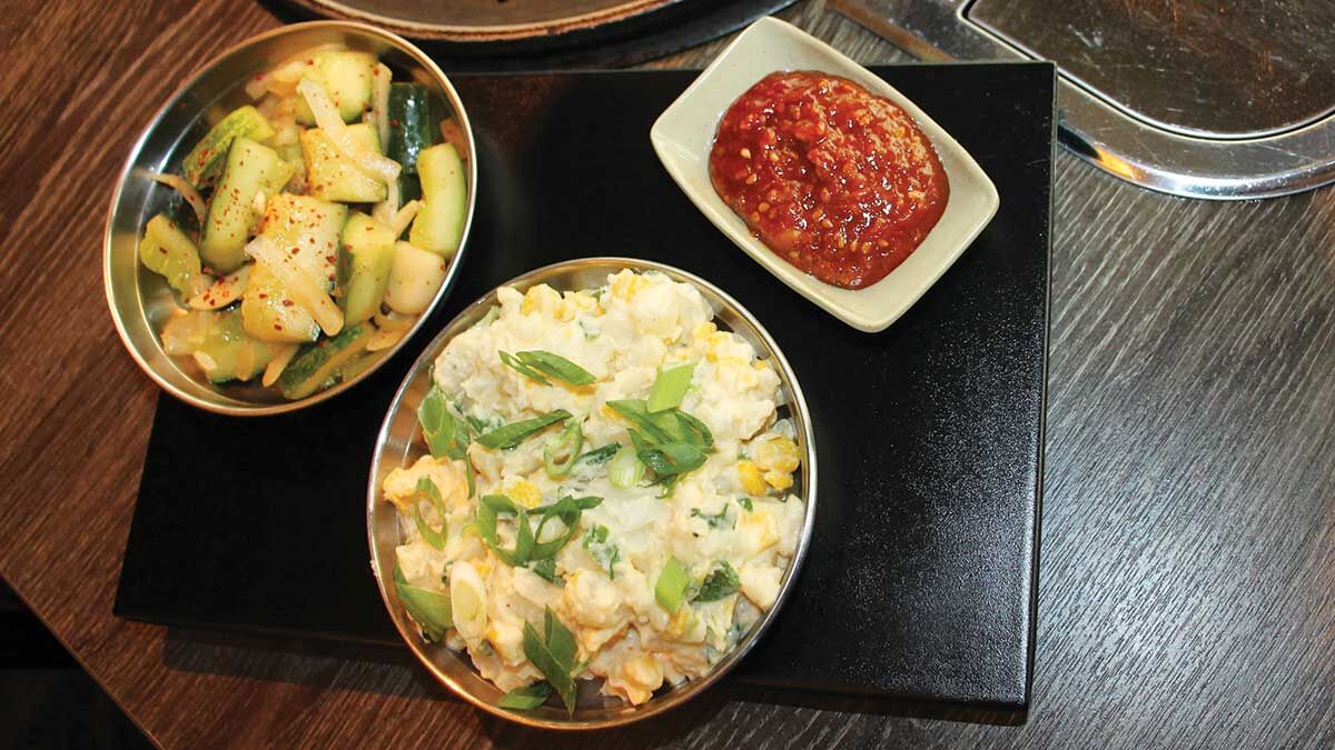 sampling of Korean dishes