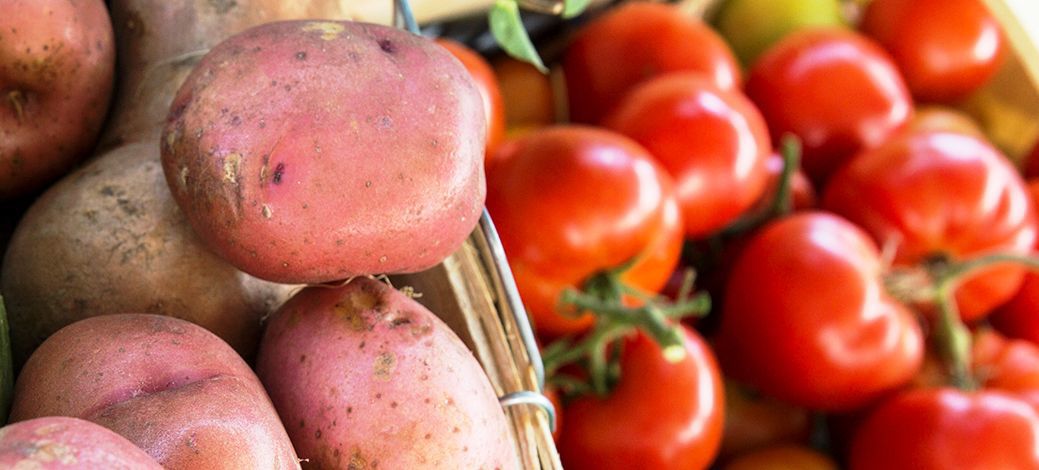 Potatoes and tomatoes