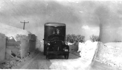Looking Back: Furhmann Truck in Snow