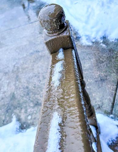 Ice on railing