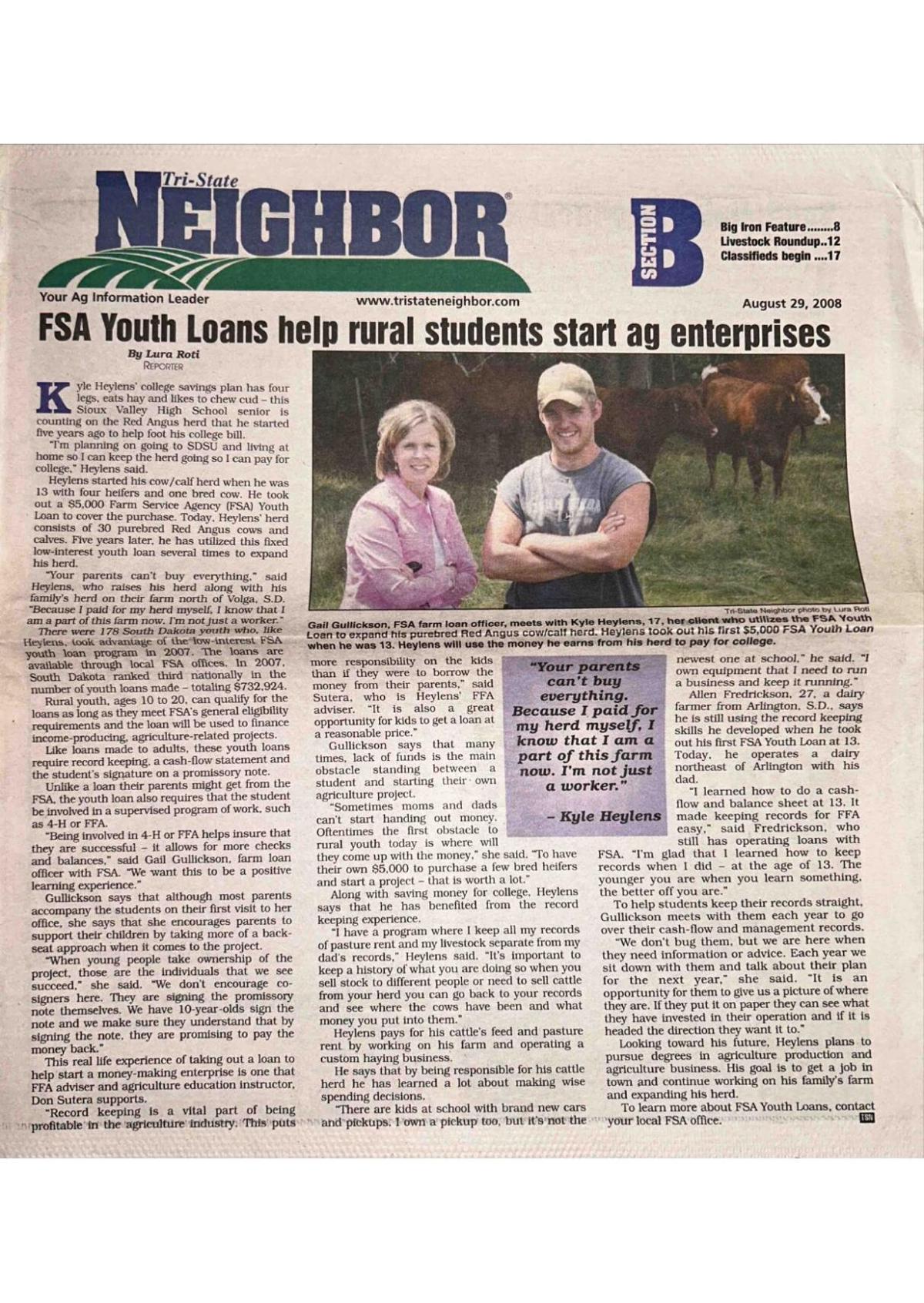 FSA Youth Loans help rural students start ag enterprises