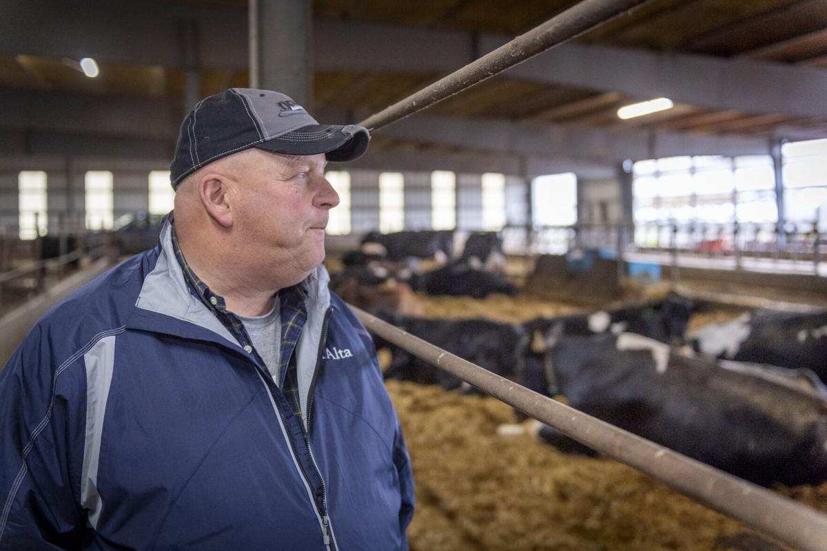 Rodney Elliott in barn
