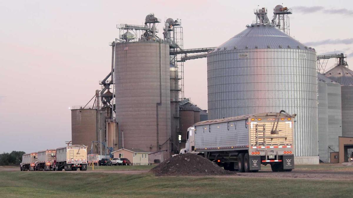 trucks-in-line-at-elevator