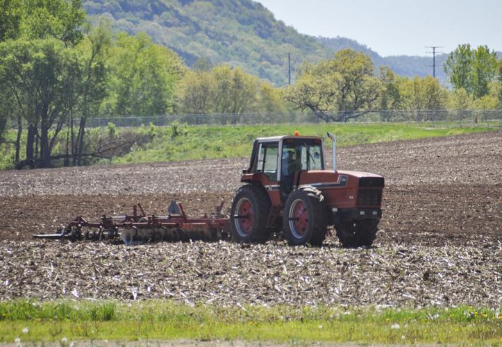 Tractor in field