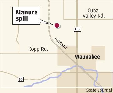Manure spill site