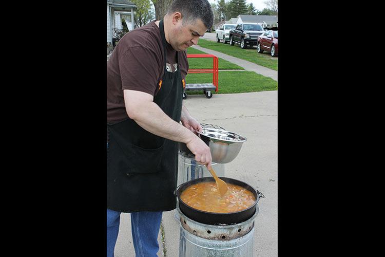 Dave Hall prepares Jambalaya