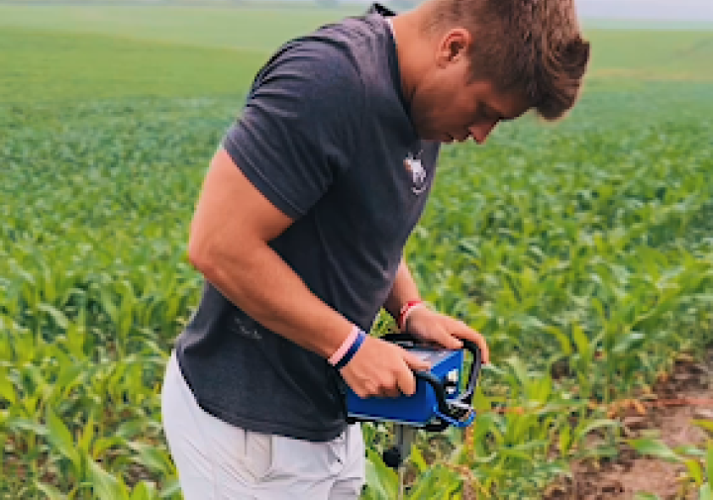 Passhall takes a penetrometer sample