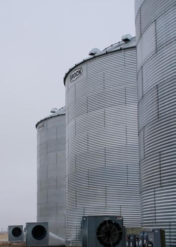Trio of grain bins