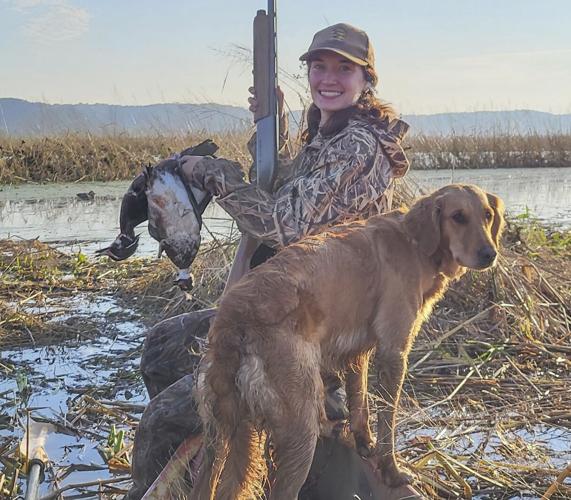 Selina Walters and her pup, Red