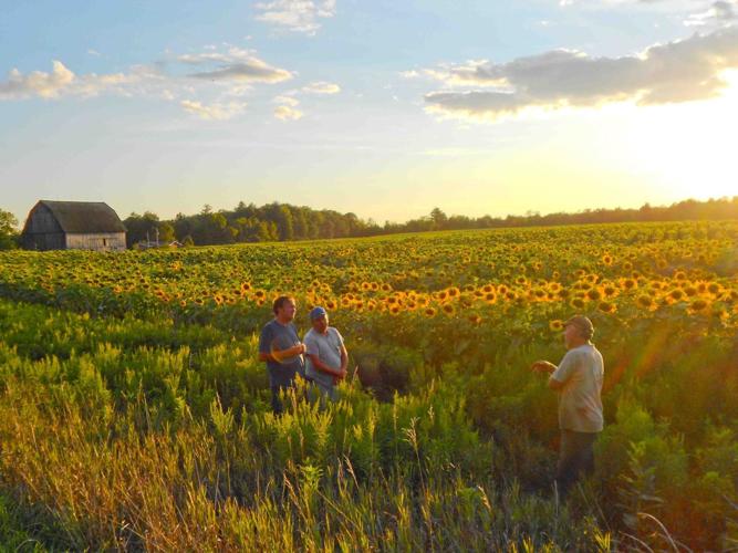 Johnson with farming brothers