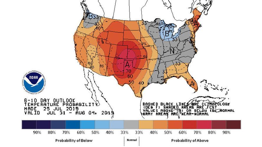 NOAA temp map