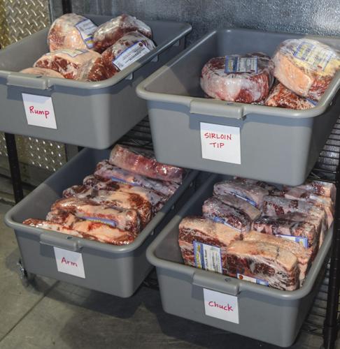 Beef cuts in storage
